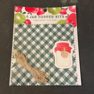 JoAnn Fabric 2 sets/6 Topper KIT 6" Square Green/White Red/White and Jute (126)